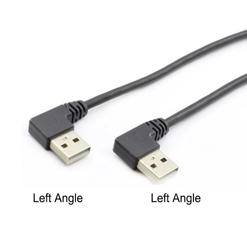 Left angle USB 2.0 AM to Left Angle AM Elbow Cable